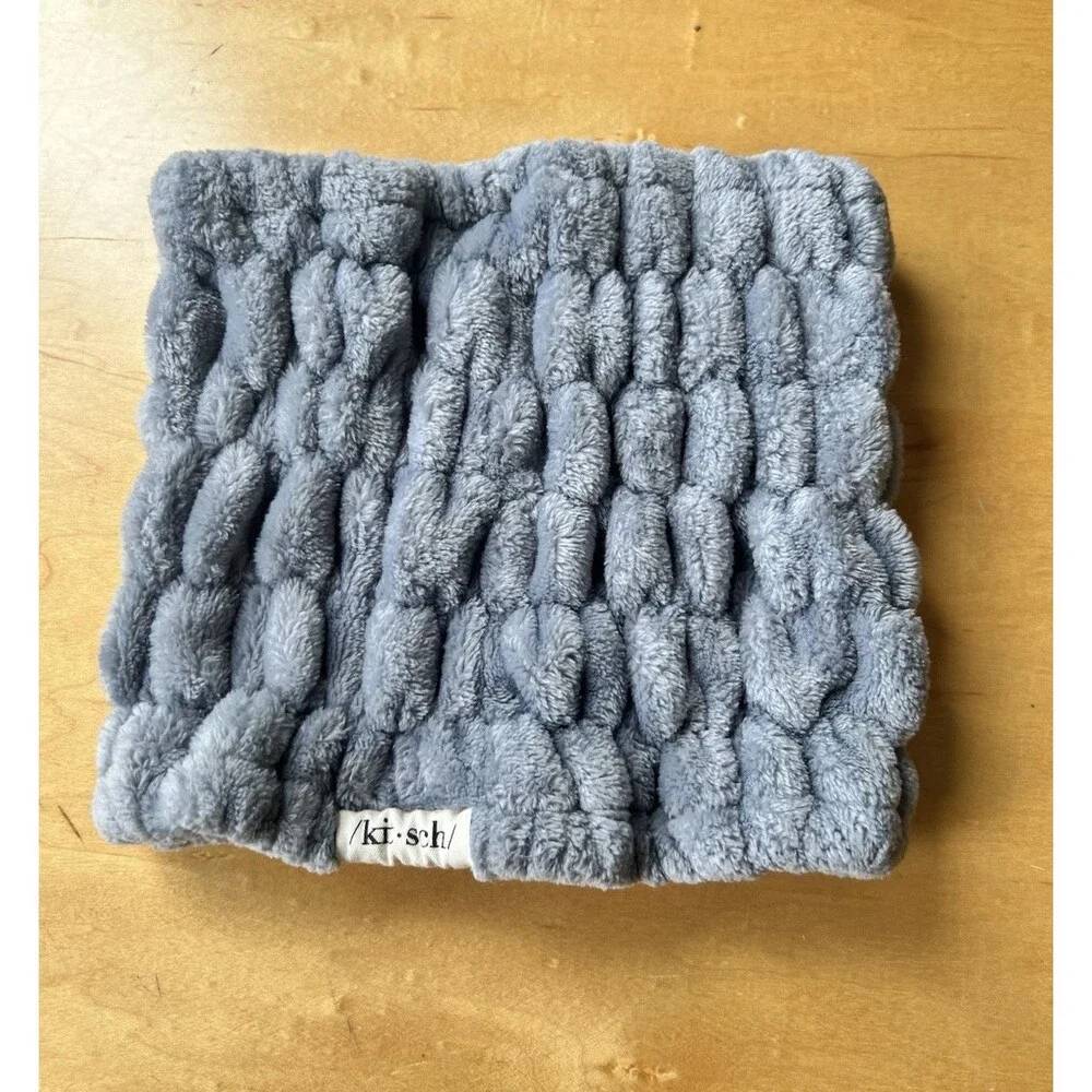 Kitsch Extra Wide Spa Headband - super soft and stretchy Gray 7.5
